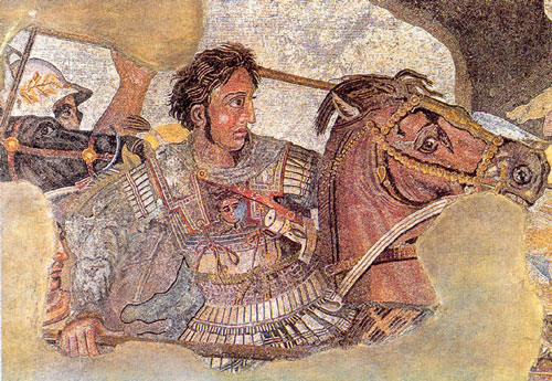 Detail of a mosaic depicting the Battle of Issus, from Pompeii