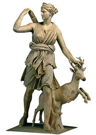 Sculpture of the goddess Artemis