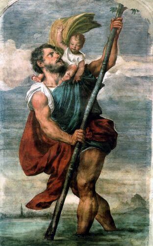 Depiction of Saint Christopher by Titian