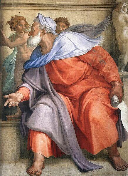 The prophet Ezekiel depicted by Michelangelo (1510)