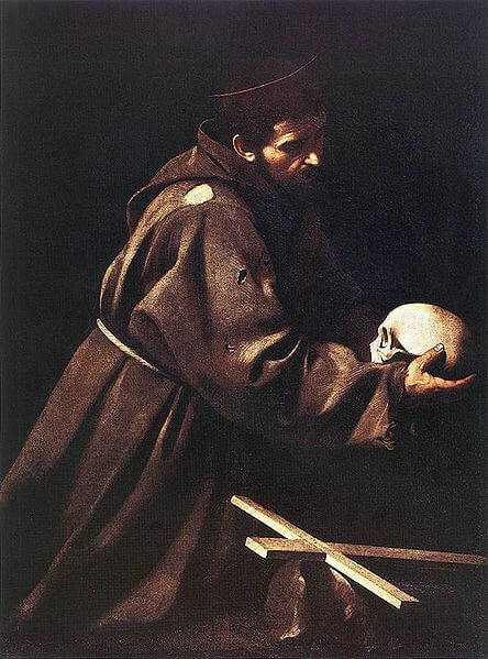 Saint Francis in Prayer by Caravaggio (1610)