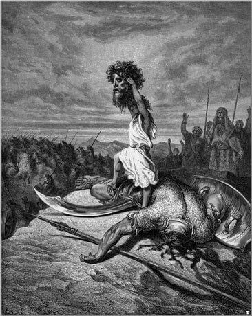 David defeats Goliath, by Gustave Doré (1866)