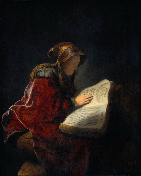 Depiction of the biblical Hannah (the mother of Samuel) by Rembrandt (1631)