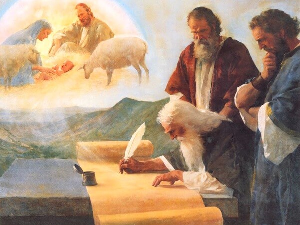The prophet Isaiah writing of Christ's birth, by Harry Anderson