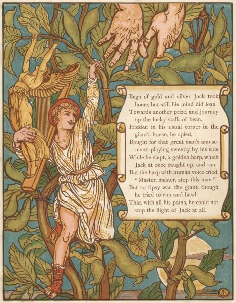 Depiction of Jack and the Bean Stalk by Walter Crane (1875)