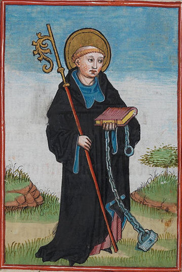 14th-century depiction of Saint Leonard of Noblac