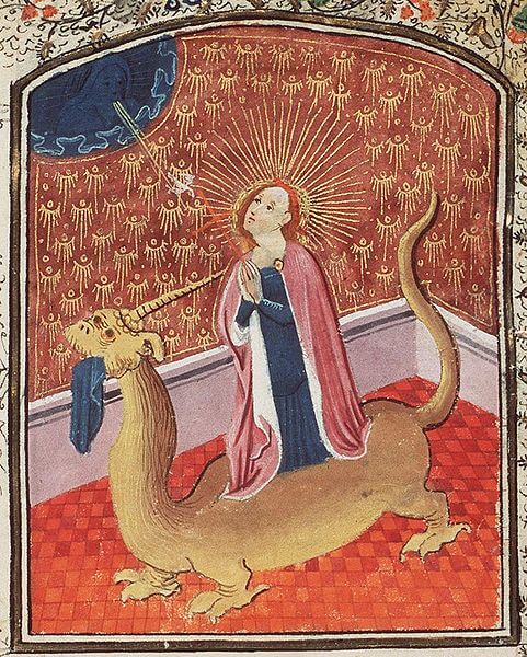 Depiction of Saint Margaret of Antioch from a manuscript (1440)