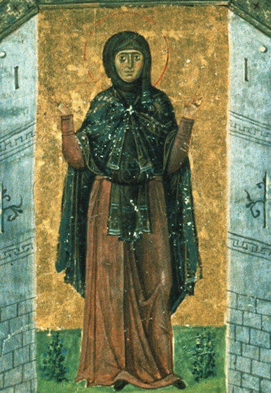 Saint Melania the Younger from a 10th-century miniature