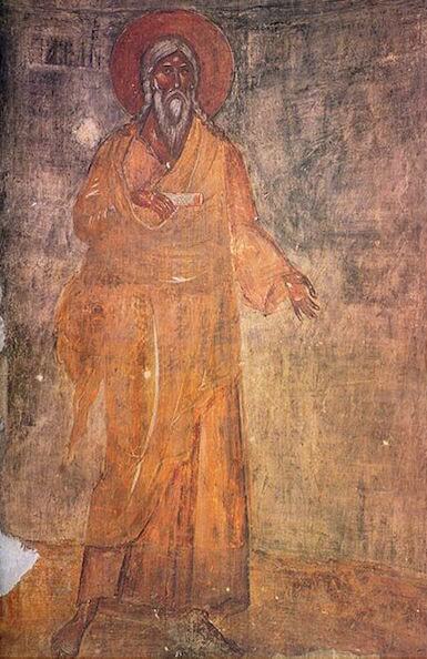 Depiction of the biblical Seth from a 14th-century fresco in Novgorod