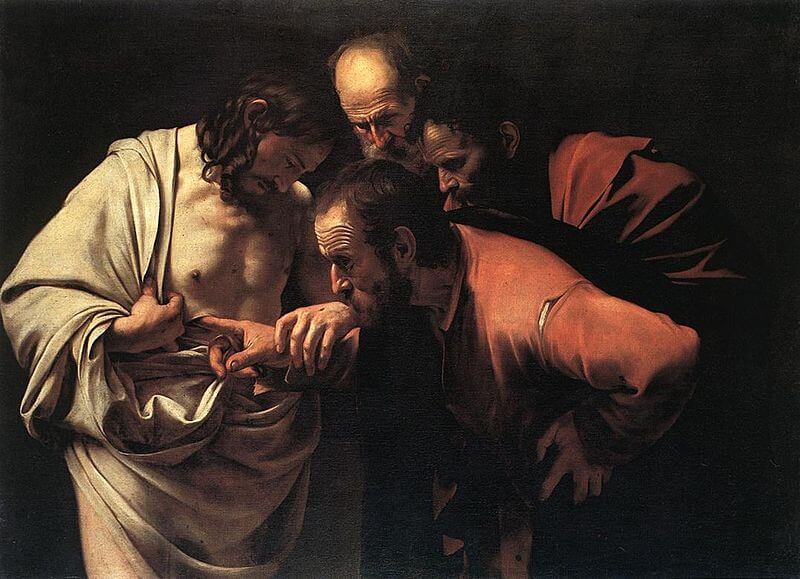 Incredulity of Saint Thomas by Caravaggio (1602)