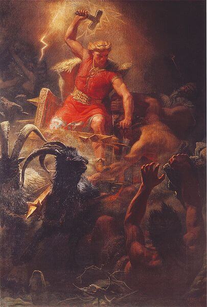 Thor's Battle with the Ettins by Mårten Eskil Winge (1872)