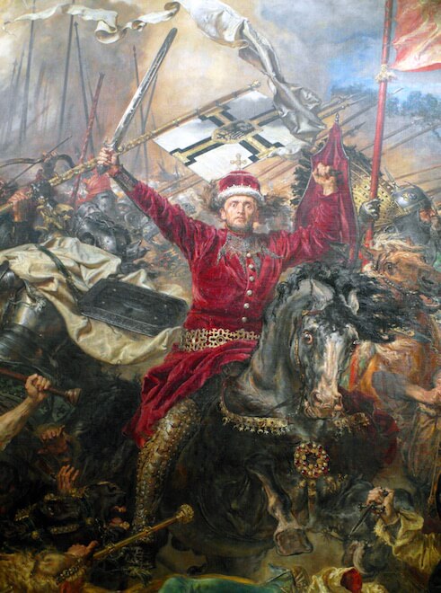 Detail showing Vytautas from The Battle of Grunwald by Jan Matejko (1878)