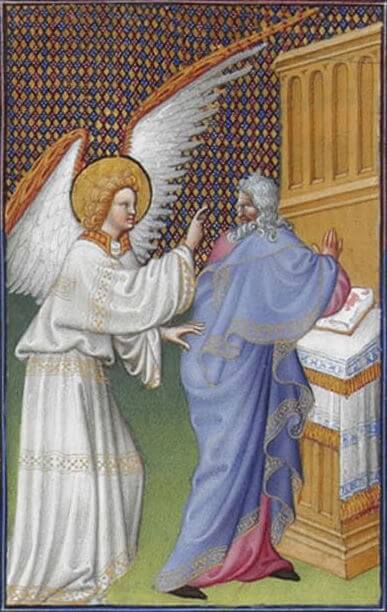 The Archangel Gabriel Appears to Zechariah, a painting from the 15th century