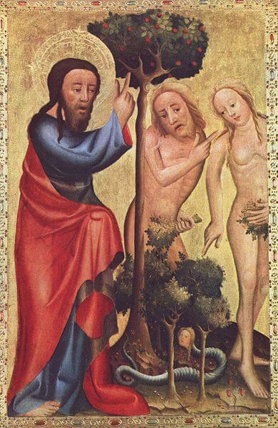 Depiction of Adam and Eve by Master Bertram (1383)