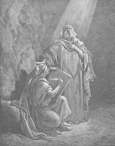 Baruch Writes Jeremiah's Prophecies by Gustave Doré (1866)
