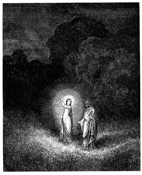 Beatrice and Virgil, in a Gustave Doré illustration (1857) from the Divine Comedy