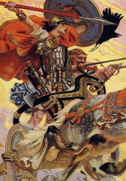 Early 20th-century depiction of Cúchulainn in his chariot