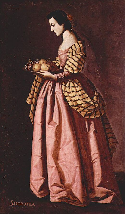 Depiction of Saint Dorothea of Caesarea by Francisco de Zurbarán (1650)