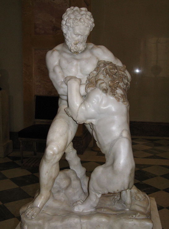 Statue depicting Heracles and the Lion of Nemea
