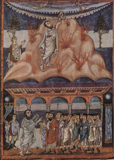 Joshua and the Israeli People, by Karolingischer Buchmaler (840)