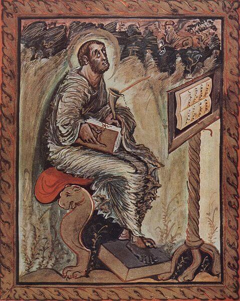 Depiction of Luke the Evangelist from the 9th century