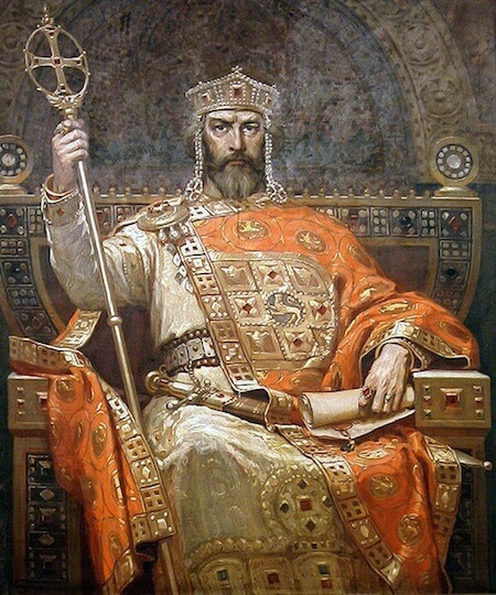 Depiction of Simeon I of Bulgaria by D. Giudjenov (1927)